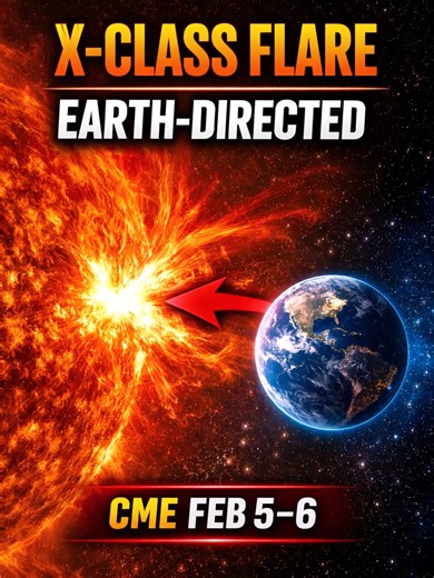 X-Class Solar Flare Erupts | Earth-Directed CME Feb 5–6 An Earth-directed X-class solar flare just erupted from sunspot AR 4366 ☀️ NOAA models show a CME impact starting Feb 5 with peak plasma on Feb 6. After dozens of M- and X-class flares, space weather is escalating fast. Stay alert. Watch closely. ⚠️ #SolarFlare #XClassFlare #CME #SpaceWeather #Sunspot4366 #NOAA