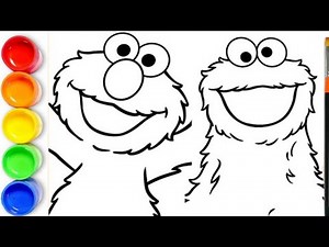 How to draw Sesame Street | Elmo, Monster Cookie