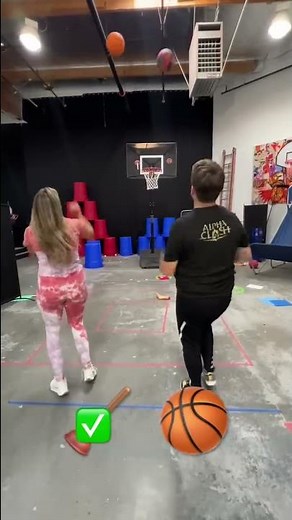 Plunger 🪠 Basketball 🏀 Trick Shot w/ Jenna Bandy!