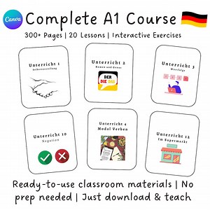 A1 German Course for Teachers | 20 Lesson Plans PDF | Beginner Worksheets & Exercises | Language Teaching Materials Download - Etsy