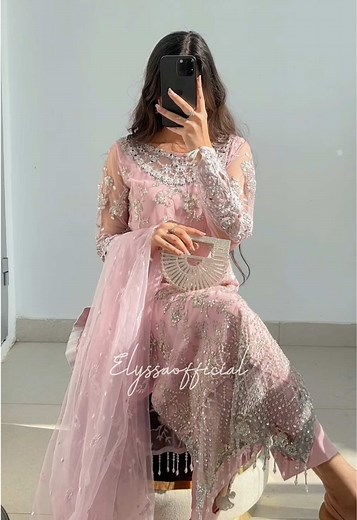 Muskaan 🕊️ Eid delivery Launching on our website Friday 8 pm 🫶 Heavy cutdana work with crystal detailing; handwork neck and Cutwork sleeves