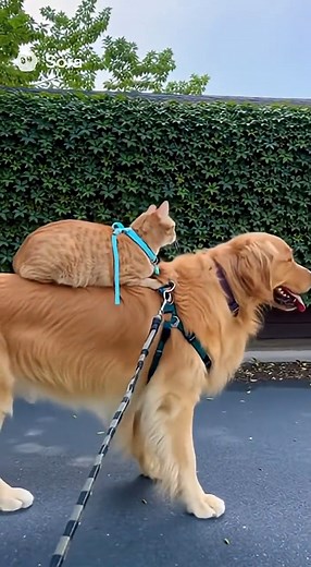 Cat riding on the back of a dog #cat #dog #friends ￼ | Guardian Angels Cat Rescue & Adoption Shelter