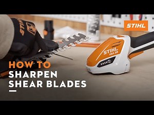 STIHL HSA 26 | How to sharpen the grass shear blades | Instruction