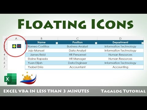 How to Create Floating Icons | Excel VBA Tagalog