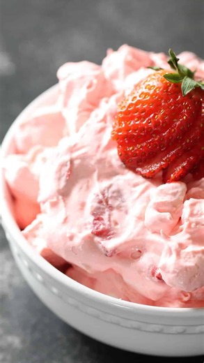 Strawberry Jello Fluff 🍓 If nostalgia had a taste, it would be this salad (dessert?). This was a regular at our Sunday dinners, and always made an appearance on holidays, too. Find the full recipe on our website or type “fluff” below and we’ll send you a DM. | Six Sisters' Stuff