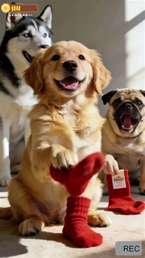 The puppy doesn't have new socks to wear. #cartoon #pets #animals #dog