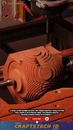 Wood Lathe Machine in Action | Precision Wood Turning Process #industrialmachine