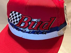Vintage Bud Racing NASCAR Snapback Hat | Red White Blue | NEVER WORN - Etsy