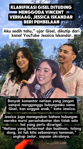 Klarifikasi Gisel Dituding Menggoda Vincent Verhaag, Jessica Iskandar Beri Pembelaan #reels #viralhub #fyp | Bee Stories