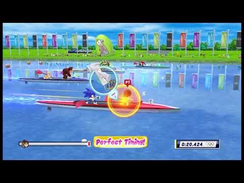 Mario & Sonic at the London 2012 Olympic Games Canoe Sprint 1000m with Jacob (Mii) & Sonic