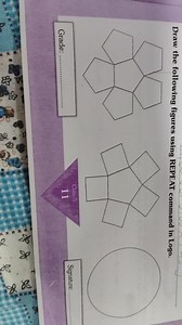 Draw the following figures using REPEAT command in LogoDraw t... | Filo