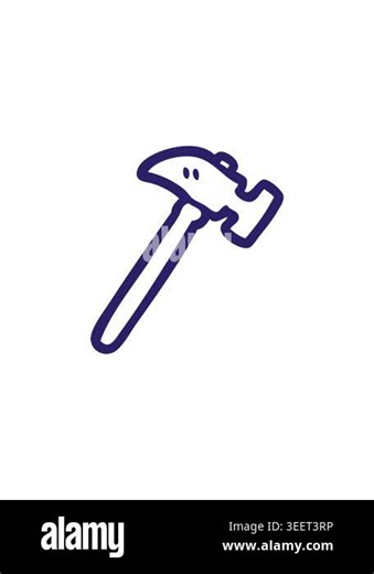 shine light effect animation of cartoon hammer icon Stock Video Footage - Alamy