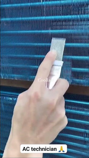 Using a straightener coil comb to fix AC fins #airconditioning #electronic #shortsviral #shorts