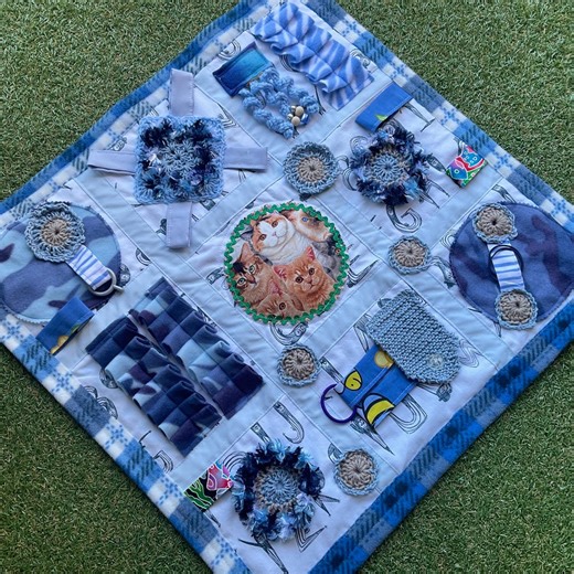 Fidget Quilt Tactile Lap Sensory Blanket Alzheimers Dementia Autism Mat 60cm X 60cm - Etsy