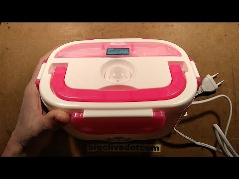 Inside a Chinese electrically heated lunch / bento box.