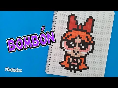🎨HOW TO DRAW BOMBON from THE POWERPUFF GIRLS in PIXEL ART - PIXELADOS