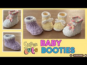 🧶👶 Super Cute Crochet Chunky Chenille Baby Booties | Crochet Rocks🤘🍼