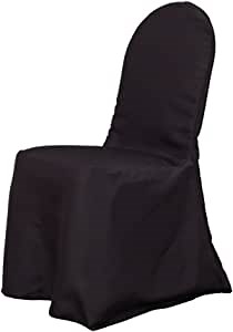 LinenTablecloth Polyester Banquet Chair Cover Black