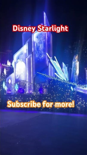 Elsa's Frozen Castle Lights Up The Night! #Disneystarlightparade