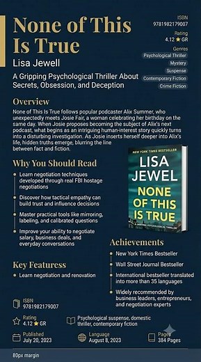 None of This Is True by Lisa Jewell