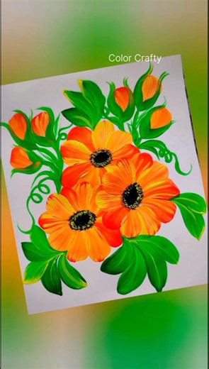 Most Beautiful Color Penting Flower 🌺🌺 tutorial #shorts #shortsfeed