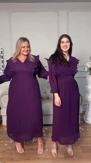 Steal the show in our two best sellers Pleated Bunches Dress In Plum & Frilly Purple Pleated Dress 😍 WE DELIVER WORLDWIDE🛍 www.sowears.net #sowears #longdress #westernwear #longmaxi #longfrock #pleateddress #westerndress #formaldress | Sowears