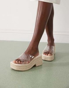 ASOS DESIGN - Toy - Chaussures compensées à brides croisées transparentes | ASOS