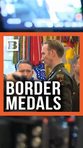 Breitbart on Instagram: "President Trump awarded Mexican Border Defense Medals alongside Secretary of War Pete Hegseth to servicemembers who served along the southern border in the Oval Office on Monday."