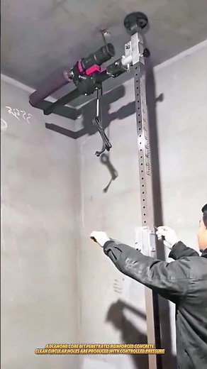Vertical Concrete Core Drilling Machine Moves on Rail to Bore Perfect Holes #machine #construction