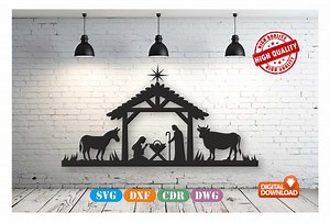Nativity Scene Christmas Decor Vector Drawing File for Laser Cutting , Plasma Cutting( Dxf,dwg,cdr,svg)metalic & Wood CNC Machine! - Etsy