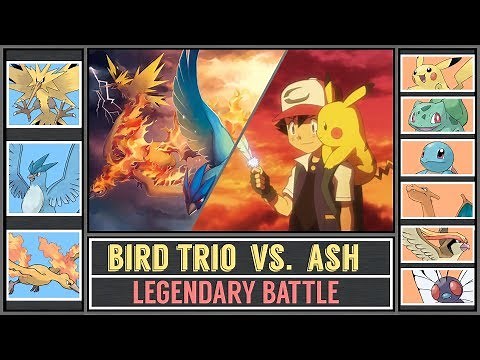 Legendary Bird Trio vs. Ash Ketchum (Pokémon Sun/Moon) - Legendary Kanto Battle
