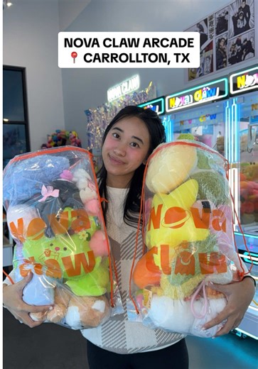 NOVA CLAW ARCADE📍 Carrollton, Texas 📍 2225 Old Denton Rd, Carrollton, TX 75006 (in Koreatown) I'm a huge fan of claw machines especially, when you actually win cute prizes 😍 Just look at this design... it feels like you stepped into a whole different world. So cool and futuristic! Tons of claw machines filled with adorable plushies with different star difficulties ⭐️, plus you can trade them in for even higher prizes! 🌸✨ & Don’t be afraid to ask for help if you aren’t winning 👀 Perfect for 