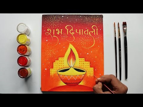 How to paint Diwali Festival Painting step by step for beginners!