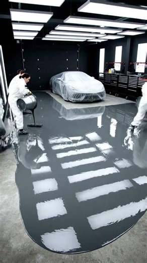 epoxy elf leveling in garage 1 #epoxy #shorts #garage