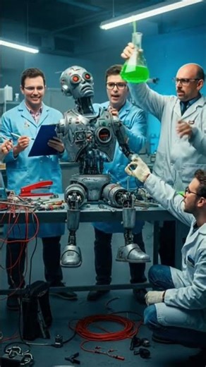 Hilarious Lab Antics Humanoid Robot Checkup Gone Wrong #DreamScreenAI #robot #ai