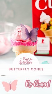 9.7K views · 313 reactions | 曆 Butterfly Ice Cream Cones  Dipped Ice...