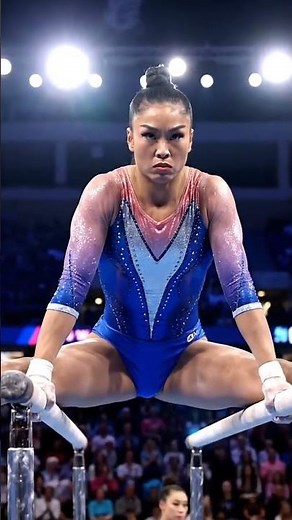 Amazing Gymnast Performs Perfect Split on Parallel Bars