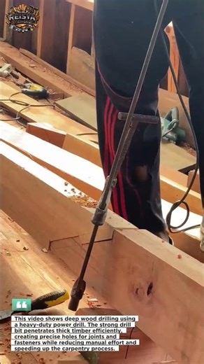 Heavy-Duty Wood Drilling Technique Using Power Drill | Fast and Precise Carpentry Work