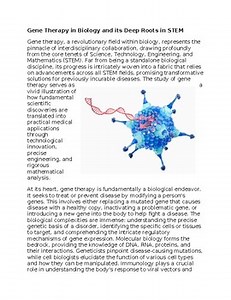 Gene Therapy & STEM - No Prep - Worksheet - 100% Editable
