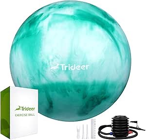 Trideer Yoga Ball - Exercise Ball for Workout pilates Stability - Anti-Burst and Slip Resistant for physical therapy, Birthing, Stretching & Core Workout, Office Ball Chair, Flexible Seating, Home Gym