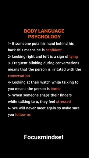 BODY LANGUAGE PSYCHOLOGY👇 1- If someone puts his hand behind his back this means #morninghabitsforsu