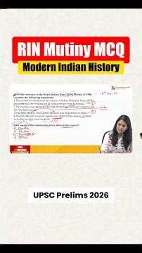 RIN Mutiny MCQ | Modern Indian History | Freedom Struggle MCQ | UPSC Prelims 2026 #shorts #mcq