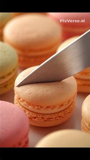 😲 So Relaxing! Macaron ASMR Slice #ASMR#MacaronASMR#FluffyMacarons#RelaxingSounds#FoodASMR#CozyVibes