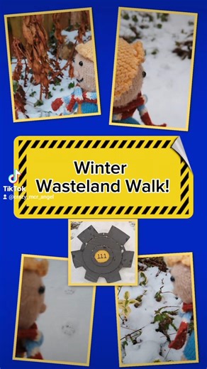 Winter Wasteland Walk with Vault Boy! #vaultboy #vault111 #wasteland #snow #fallout #nuclearwinter