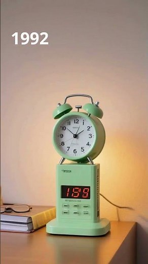 Awakening the Future: Alarm Clocks Evolve from 1900 to 2077 (AI Timelapse)