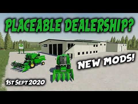 NEW MODS / PLACEABLE DEALERSHIP? / Farming Simulator 19 PS4 FS19 (Review) 1st Sept 2020.