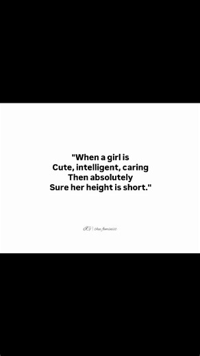 ᯓ★ on Instagram: ""Short girls really got the combo — cute, caring & dangerously smart 😌💅 . . . . . Height might be short, but the vibe is 6ft tall 💫 . . . . . #ShortGirlVibes #FunnyShortGirl #ShortGirlProblems #ShortGirlQuotes #RelatableReels #ShortGirlHumor #GirlsAttitudeReel #ShortButSmart #CuteGirlReel #RelatableContent #ShortGirlEnergy #ShortGirlsAreCutest #GirlHumor2025 #ShortGirlPersonality #ShortGirlGang #InstagramReelsTrend #FunnyGirlReel #SmartAndCaringGirl #HeightDoesntMatter #Reel