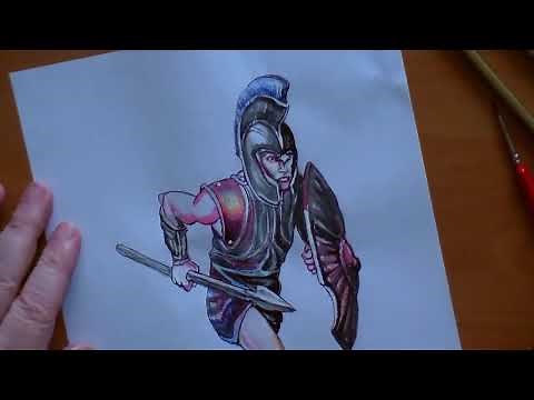 Drawing Greek Hoplite step by step/Draw an ancient greek soldier