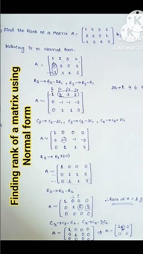 Finding Rank of a Matrix Using Normal Form