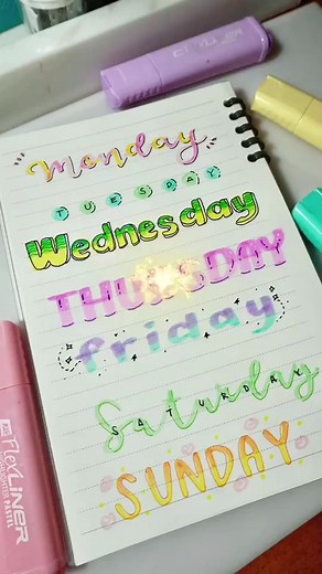 2.5K views · 75 reactions | Header ideas! Seven days a week! ✨7️⃣ Follow @flexofficeph TikTok account for more videos! #flexoffice #foryou #headerideas #headers #learnontiktok #calligraphy #headers #design #headertutorial | FlexOffice Philippines | Facebook